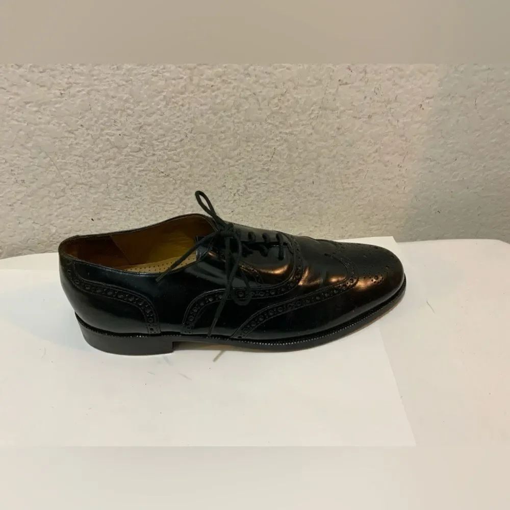 Cole Haan Men's Wingtip Dress Shoes Size 8.5D  Leather Black Made In USA